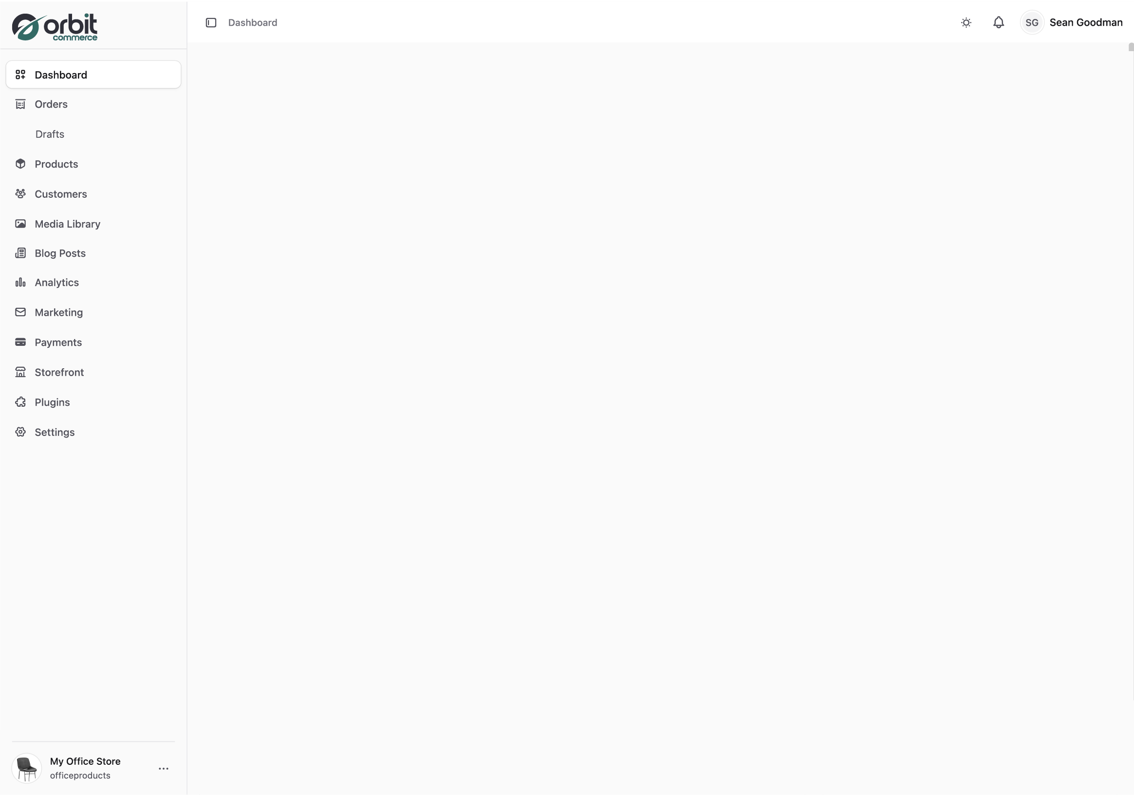 Orbit Commerce orders dashboard